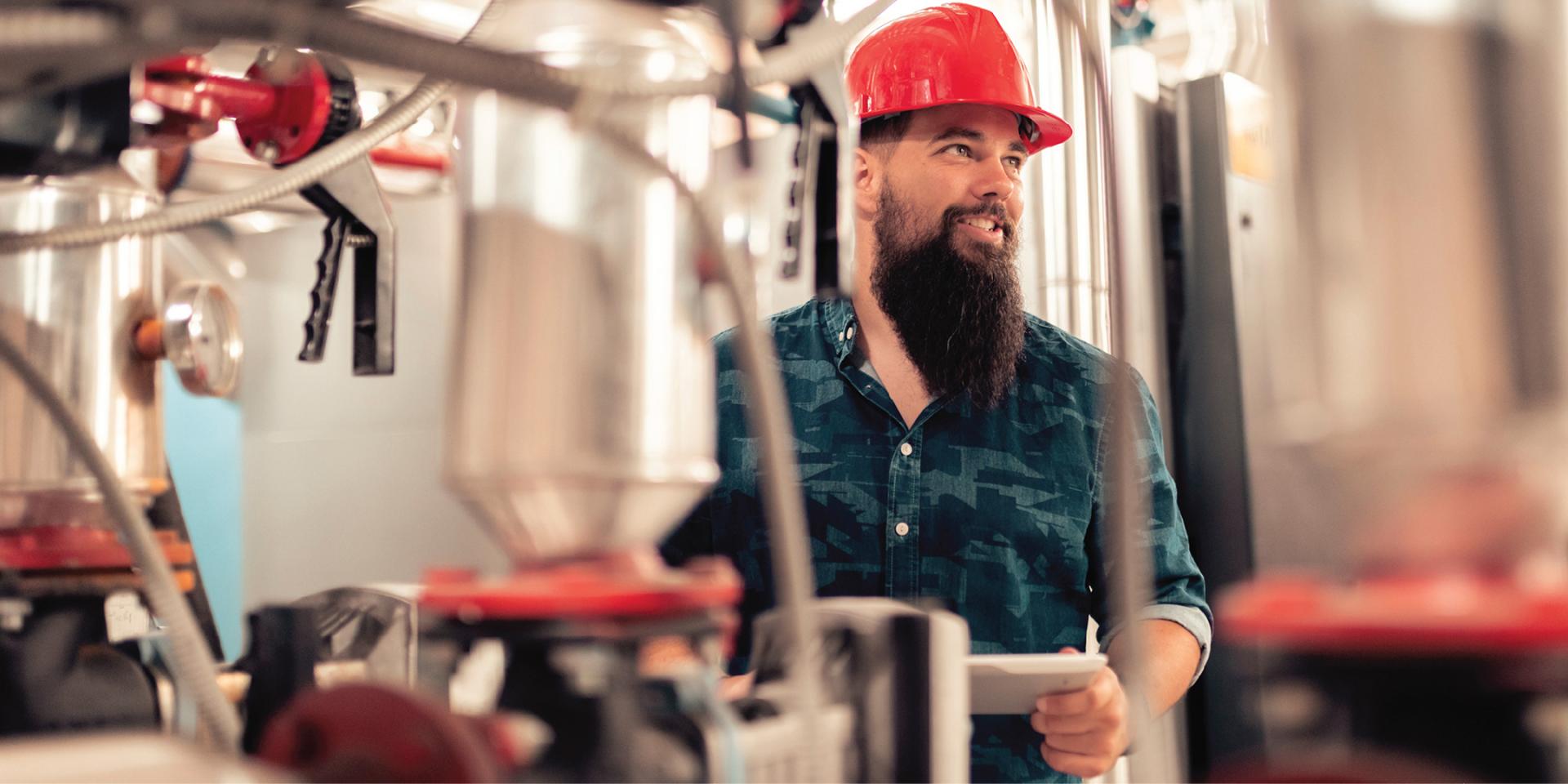 industrial worker in hard hat