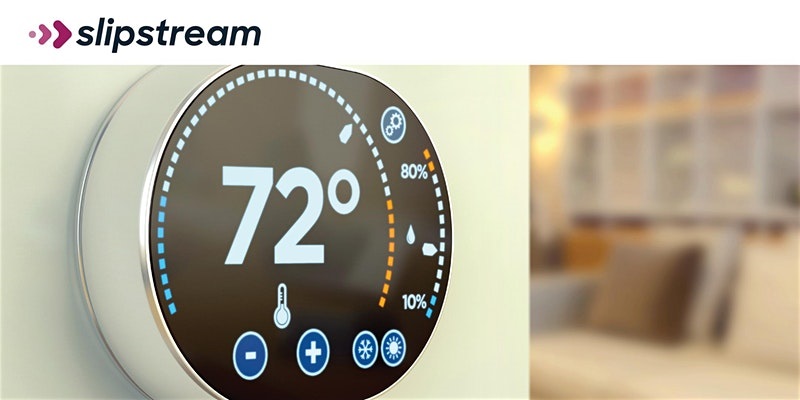 smart thermostat on wall