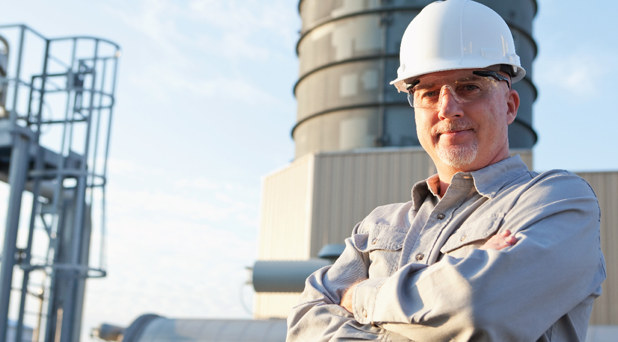 worker in outside industrial setting