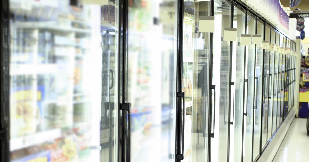 Refrigerators in a supermarket