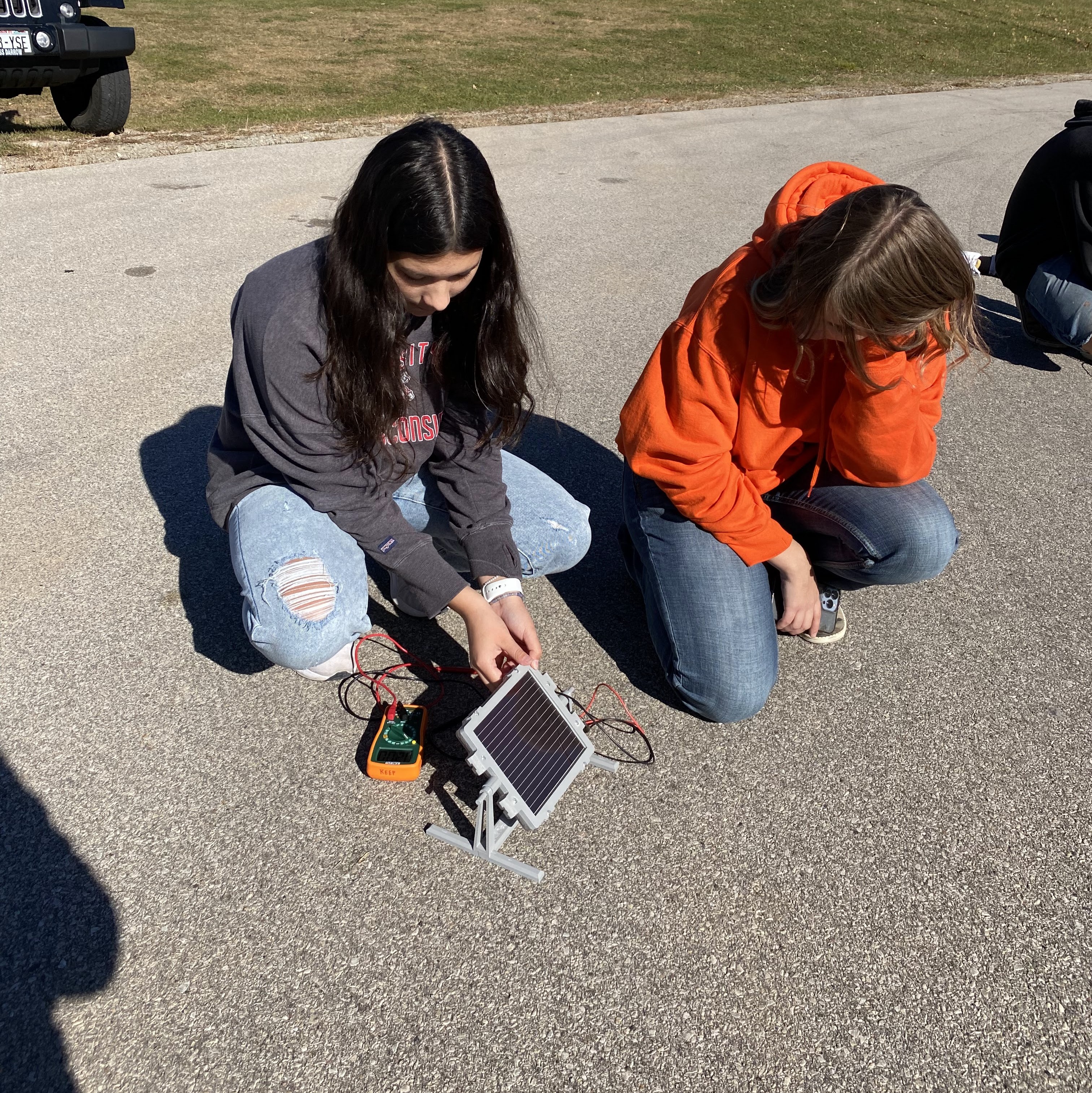 Students participate in the solar panel/battery storage challenge